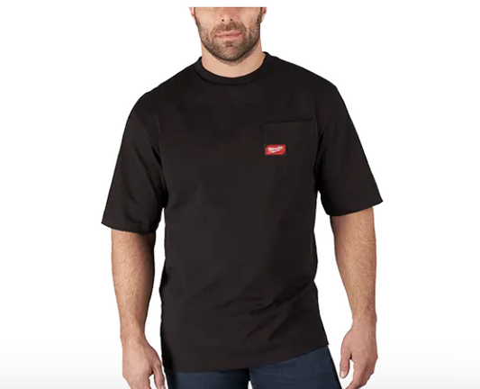 Milwaukee 601B-XL Heavy Duty Pocket T-Shirt Short Sleeve Black XLARGE NEW