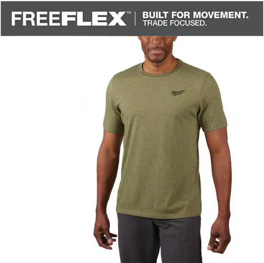 Milwaukee Men's X-Large Green Cotton/Polyester Short-Sleeve Hybrid Work T-Shirt