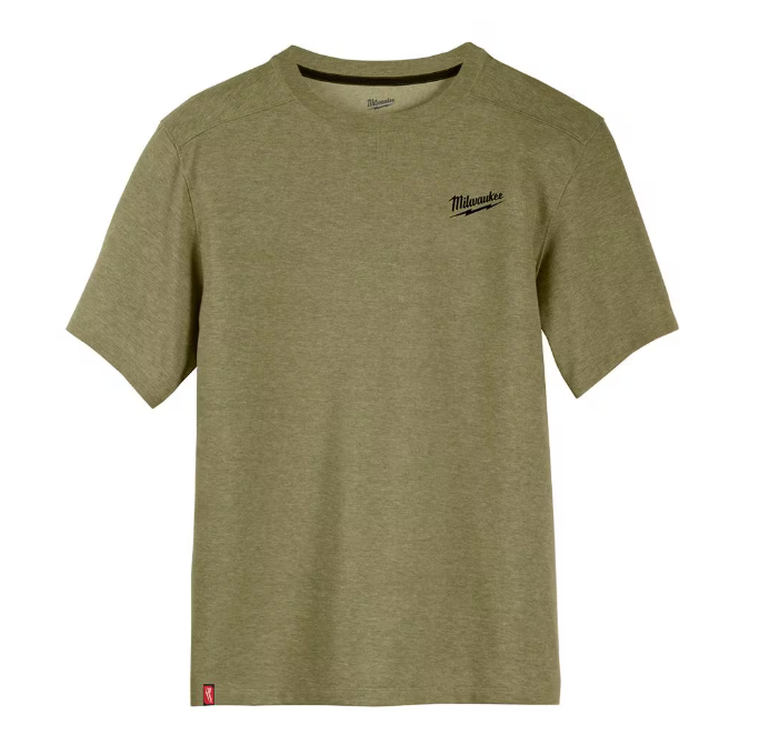 Milwaukee Men's X-Large Green Cotton/Polyester Short-Sleeve Hybrid Work T-Shirt
