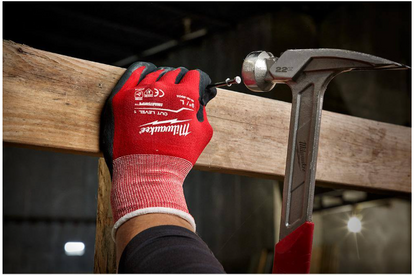 Milwaukee Large Red Nitrile Level 1 Cut Resistant Dipped Work Gloves (4-Pack)