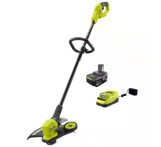 RYOBI ONE+ 18V 13 in. Cordless Battery String Trimmer/Edger with 4.0 Ah Battery and Charger