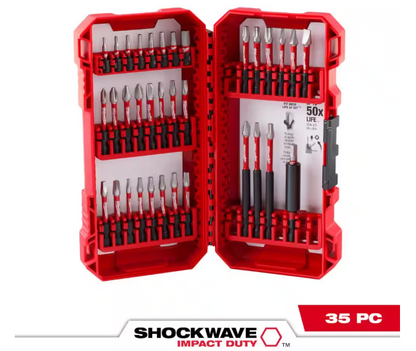 Milwaukee SHOCKWAVE Impact Duty Alloy Steel Screw Driver Bit Set (35-Piece)