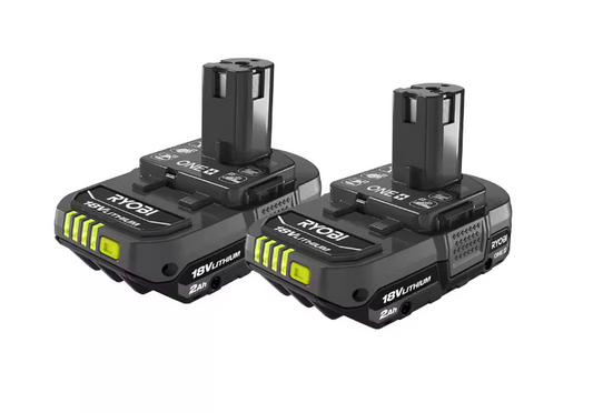 RYOBI ONE+ 18V Lithium-Ion 2.0 Ah Compact Battery (2-Pack)