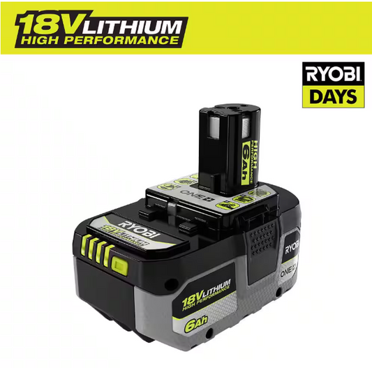 RYOBI ONE+ 18V 6.0 Ah Lithium-Ion HIGH PERFORMANCE Battery