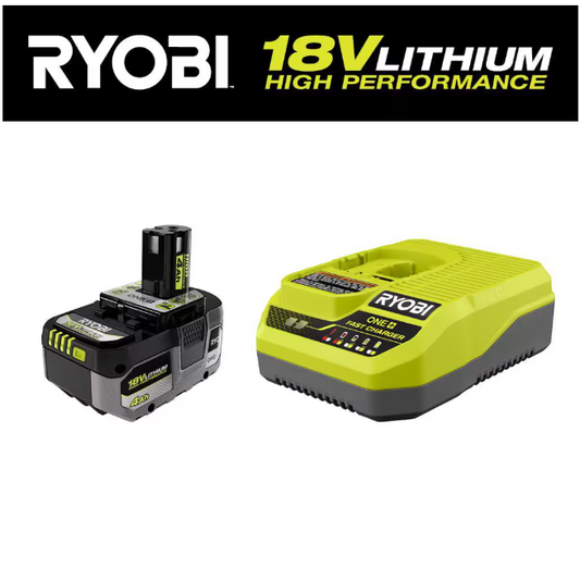RYOBI ONE+ 18V HIGH PERFORMANCE Starter Kit with 4.0 Ah Battery and Charger