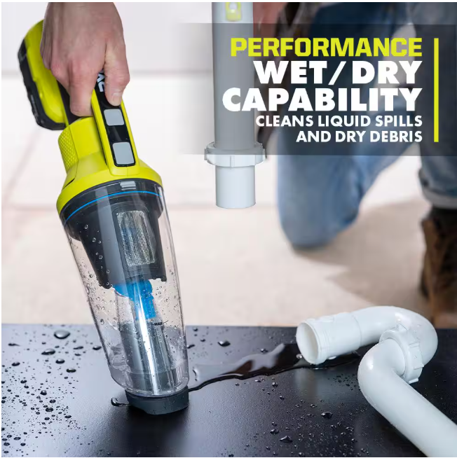 RYOBI ONE+ 18V Cordless Wet/Dry Hand Vacuum (Tool Only)