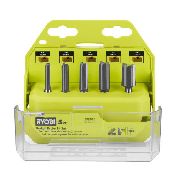 RYOBI Straight Router Bit Set (5-Piece)