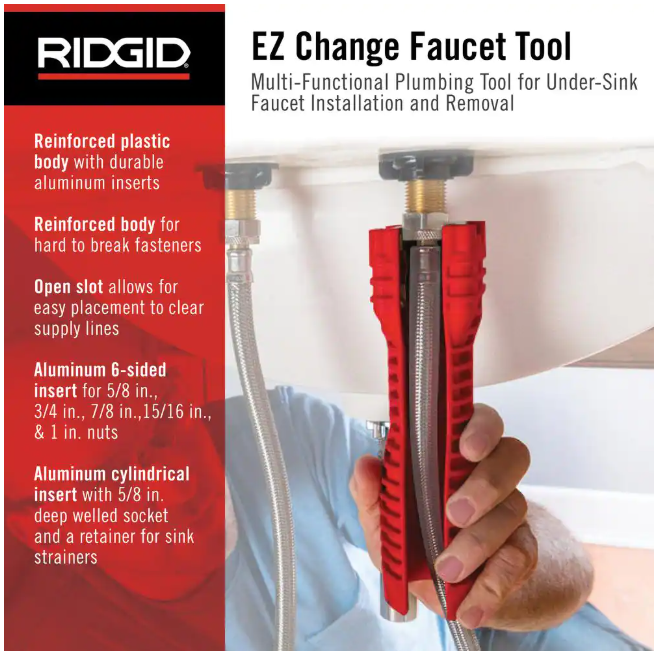 RIDGID EZ Change Plumbing Wrench Faucet Installation and Removal Tool