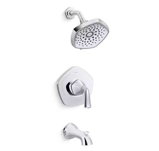 KOHLER Sundae Single-Handle 3-Spray Tub and Shower Faucet 1.75 GPM in Polished Chrome (Valve Included)