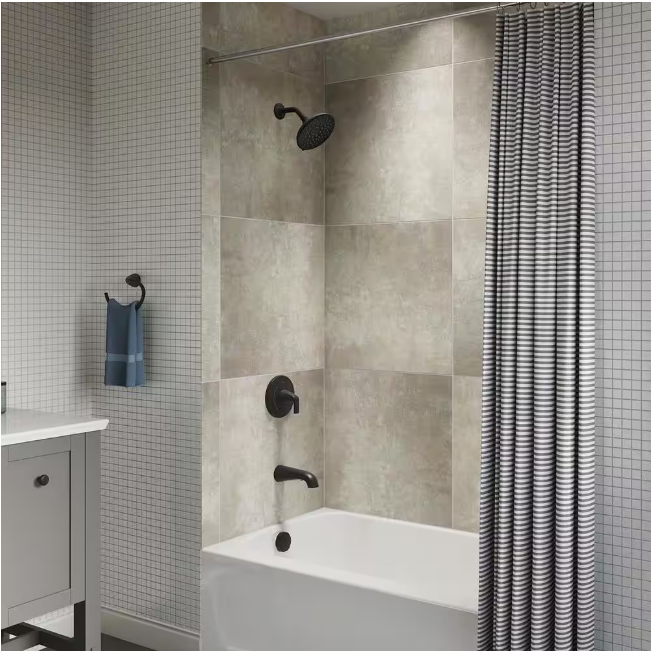 KOHLER Cursiva Single-Handle 3-Spray Tub and Shower Faucet 1.75 GPM in Matte Black (Valve Included)