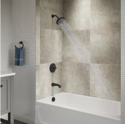 KOHLER Cursiva Single-Handle 3-Spray Tub and Shower Faucet 1.75 GPM in Matte Black (Valve Included)