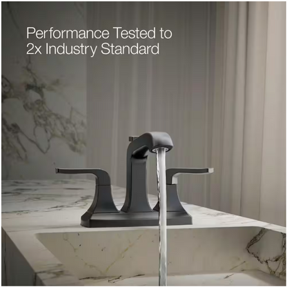 KOHLER Rubicon 4 in. Centerset 2-Handle Bathroom Faucet in Matte Black