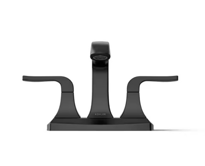 KOHLER Rubicon 4 in. Centerset 2-Handle Bathroom Faucet in Matte Black
