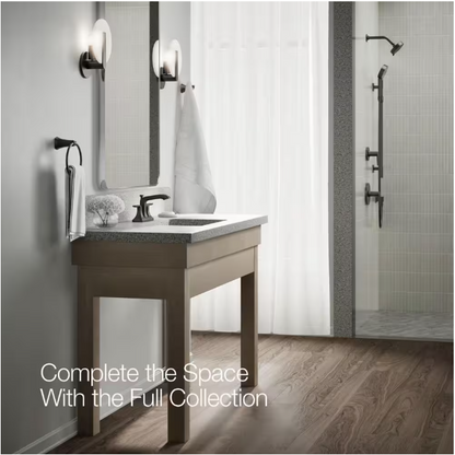 KOHLER Rubicon 4 in. Centerset 2-Handle Bathroom Faucet in Matte Black