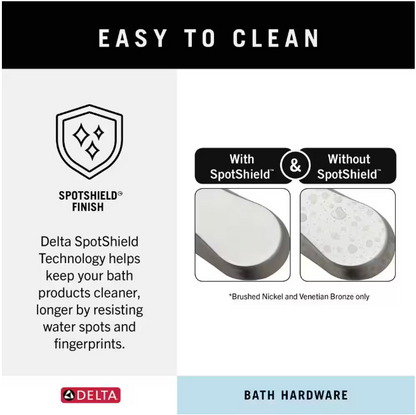 Delta Greydon 3-Piece Bath Hardware Set w/18 in . Towel Bar w/6 in. extender, Toilet Paper Holder, Towel Ring, Brushed Nickel