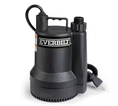 Everbilt 1/6 HP Plastic Submersible Utility Pump
