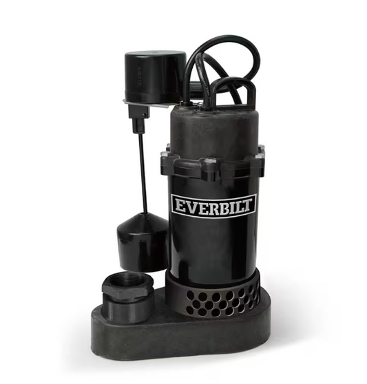Everbilt 1/3 HP Aluminum Submersible Sump Pump Vertical Switch