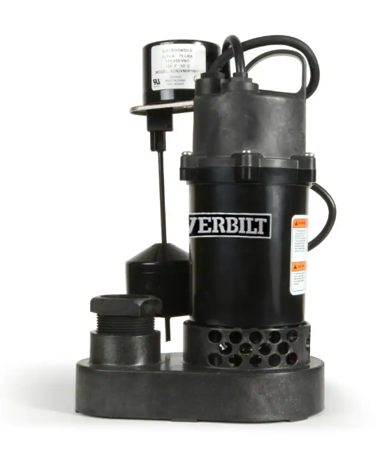 Everbilt 1/3 HP Aluminum Submersible Sump Pump Vertical Switch