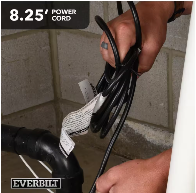 Everbilt 1/3 HP Aluminum Submersible Sump Pump Vertical Switch
