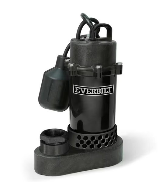 Everbilt 1/4 HP Aluminum Submersible Sump Pump Tether Switch