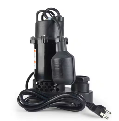 Everbilt 1/4 HP Aluminum Submersible Sump Pump Tether Switch