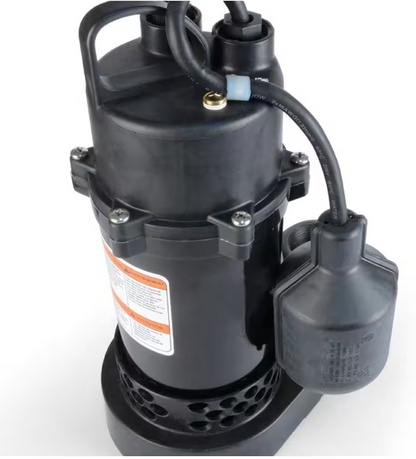 Everbilt 1/4 HP Aluminum Submersible Sump Pump Tether Switch