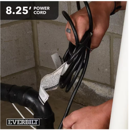 Everbilt 1/4 HP Aluminum Submersible Sump Pump Tether Switch