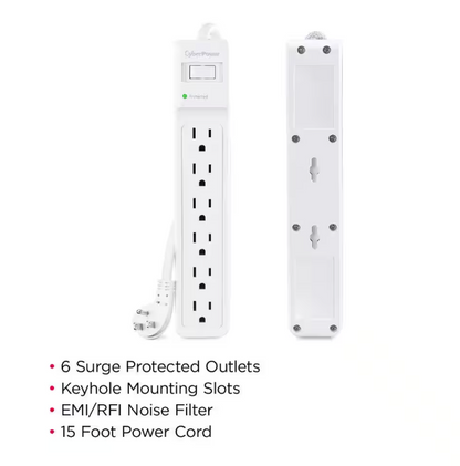CyberPower 15 ft. 6-Outlet Cord 1500J Surge Protector