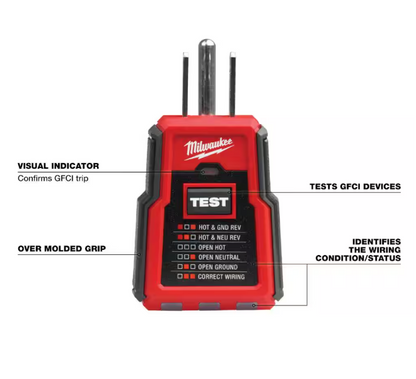 Milwaukee Non-Contact Voltage and GFCI Receptacle Premium Test Kit