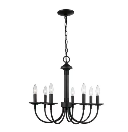 7-Light Oil Rubbed Bronze Candle Chandelier Light Fixture