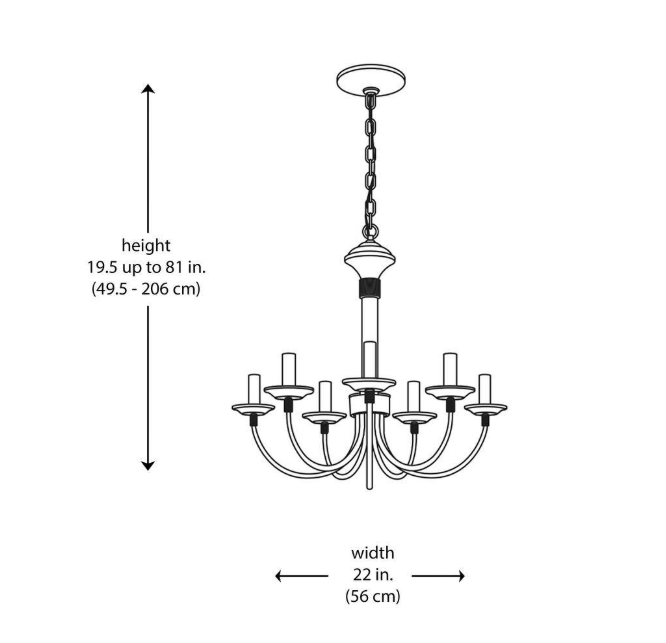 7-Light Oil Rubbed Bronze Candle Chandelier Light Fixture