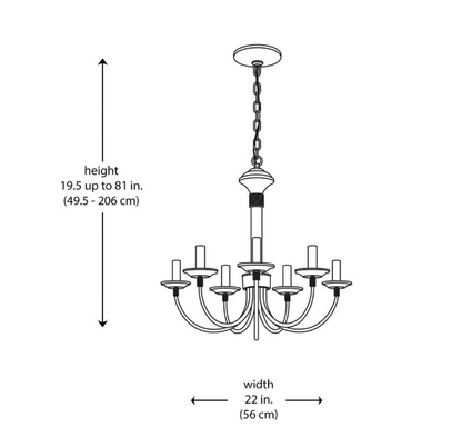 7-Light Oil Rubbed Bronze Candle Chandelier Light Fixture