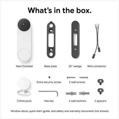 Google Nest Doorbell (Wired, 2nd Gen) - Snow