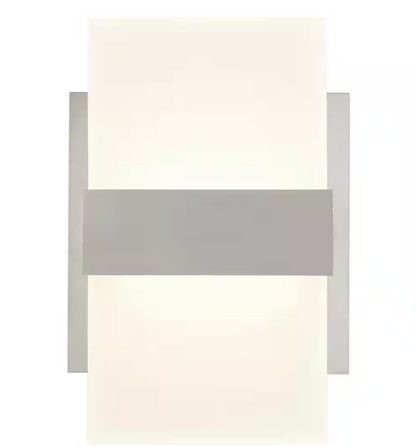 Home Decorators Collection Alberson 5 in. Brushed Nickel 2-Light LED Sconce