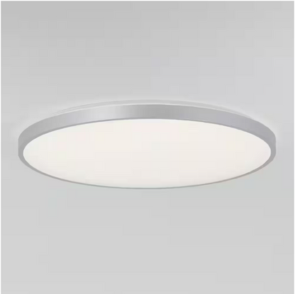 Artika Europa 21 in. 1-Light Modern Silver Integrated LED 3 CCT Flush Mount Ceiling Light Fixture for Kitchen or Bedroom