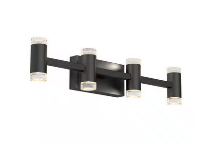 Artika Mist 27 in. 4 Light Black Modern Integrated LED 5 CCT Vanity Light Bar for Bathroom
