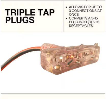 RIDGID 50 ft. 12/3 Heavy Duty Indoor/Outdoor Extension Cord with Tritap Lighted End, Orange/Grey