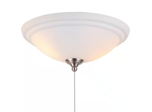 Hampton Bay 2-Light White Glass Bowl Ceiling Fan LED Light Kit