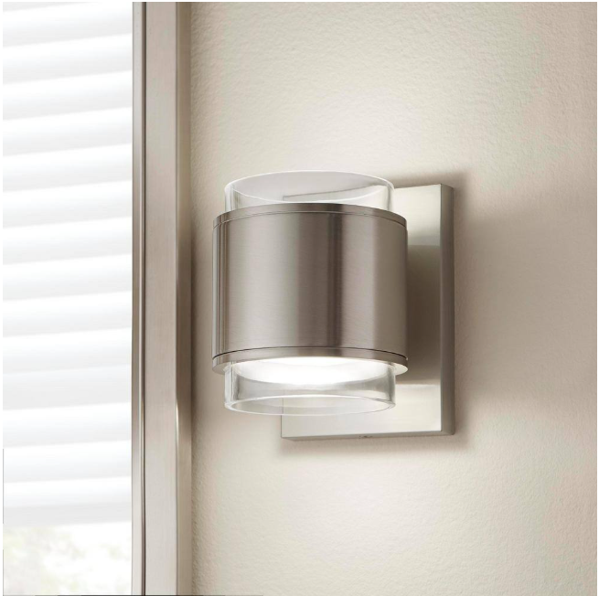 Home Decorators Collection Upton Brushed Nickel LED Sconce
