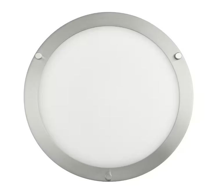 Hampton Bay Flaxmere 12 in. Modern Brushed Nickel 3 CCT Integrated LED Flush Mount for Kitchens or Bedrooms