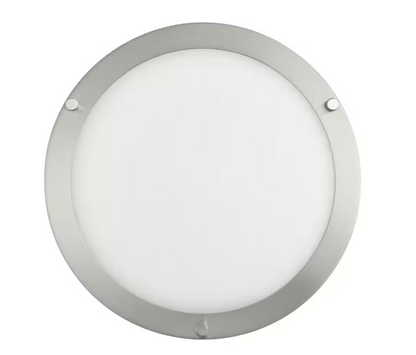 Hampton Bay Flaxmere 12 in. Modern Brushed Nickel 3 CCT Integrated LED Flush Mount for Kitchens or Bedrooms