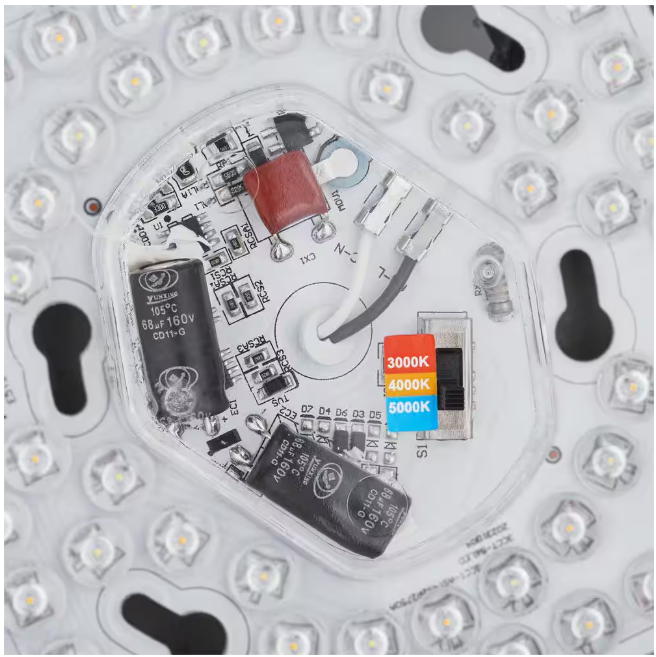 Hampton Bay Flaxmere 12 in. Modern Brushed Nickel 3 CCT Integrated LED Flush Mount for Kitchens or Bedrooms