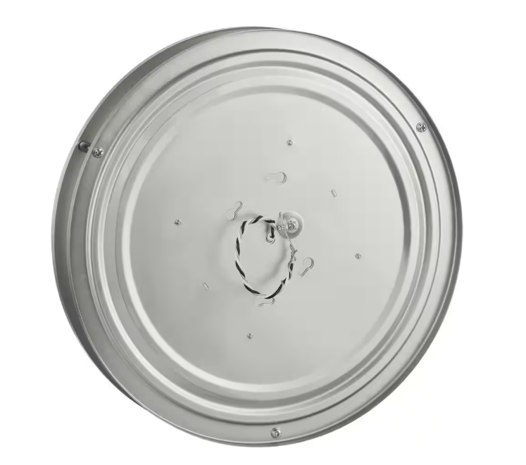 Hampton Bay Flaxmere 12 in. Modern Brushed Nickel 3 CCT Integrated LED Flush Mount for Kitchens or Bedrooms