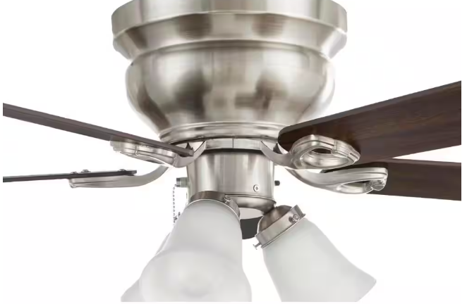 Hampton Bay Clarkston II 44 in. LED Indoor Brushed Nickel Ceiling Fan with Light Kit