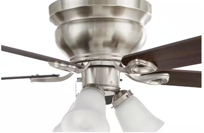 Hampton Bay Clarkston II 44 in. LED Indoor Brushed Nickel Ceiling Fan with Light Kit