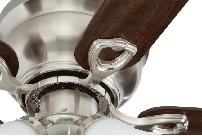 Hampton Bay Clarkston II 44 in. LED Indoor Brushed Nickel Ceiling Fan with Light Kit