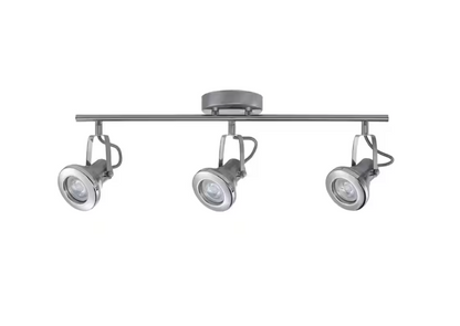 Hampton Bay Theodore Collection LED 3-Light Brushed Steel Track with Chrome Accents