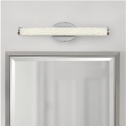 Home Decorators Collection Sibley 24 in. 1-Light Chrome LED Dimmable Bathroom Vanity Light Bar with Clear Glass and Clear Crystals, Bulb Included