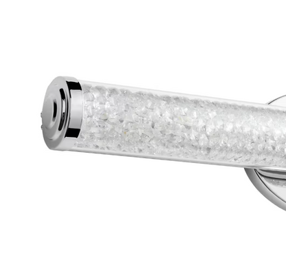 Home Decorators Collection Sibley 24 in. 1-Light Chrome LED Dimmable Bathroom Vanity Light Bar with Clear Glass and Clear Crystals, Bulb Included