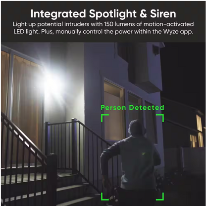 Wyze Battery Cam Pro, Wireless Indoor/Outdoor Home Security Camera, with 2k HD Color Night Vision and Built-In Spotlight